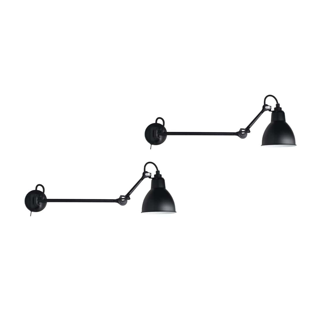Produktbillede af 204 Væglampe L40 Sort m/ afbryder 2 pak Lampe Gras i premium kvalitet