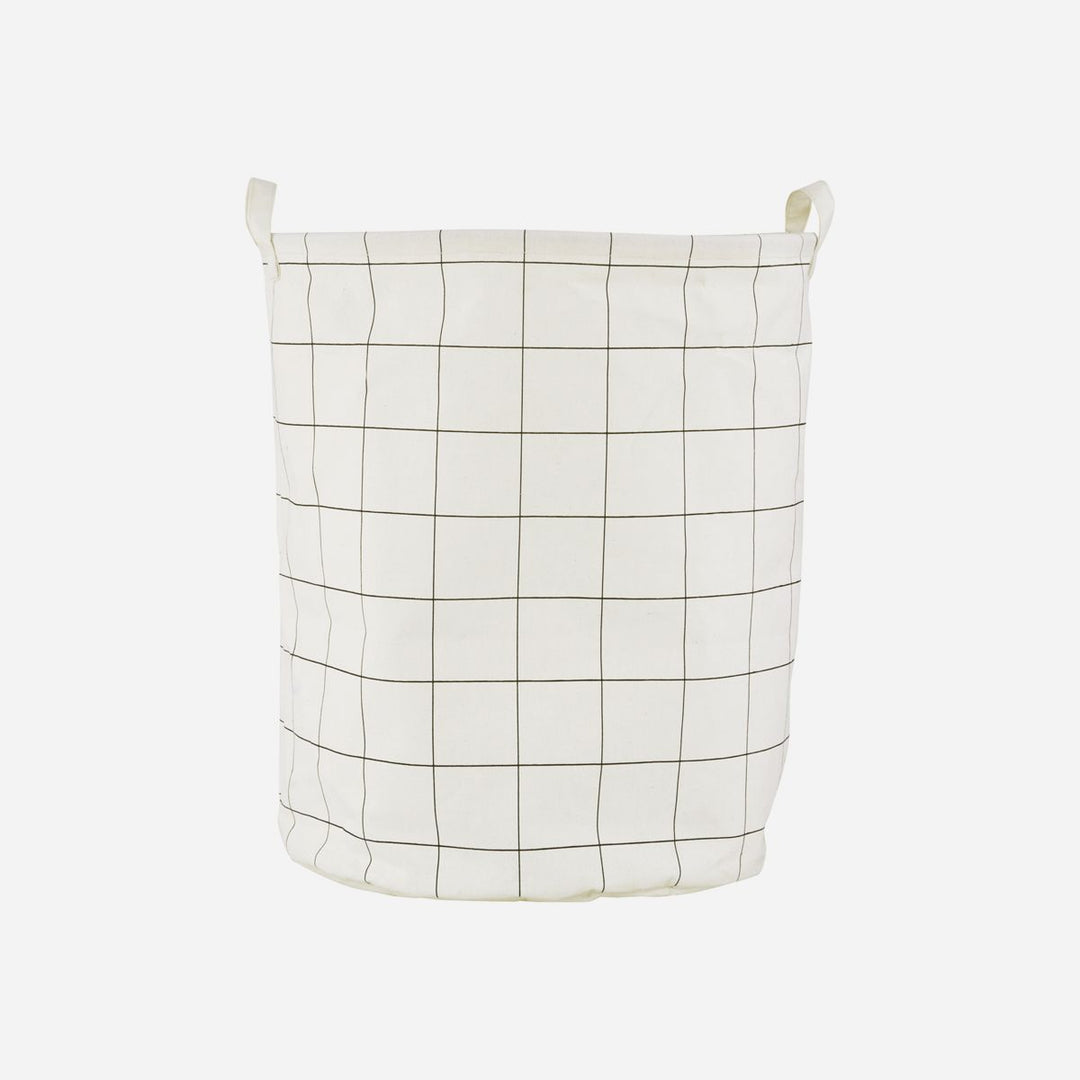 Produktbillede af House Doctor Vasketøjspose Squares H 50 cm hvid/sort i premium kvalitet