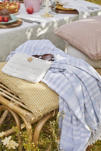 Ib Laursen - Plaid creme/lyseblåt 130x160 cm » Kæmpe udvalg i Ib Laursen » Billig fragt og hurtig levering 2 - 5 hverdage - Varenummer: BGH-48937570500938 / Ean: '5709898323714 på lager - Udsalg på Spar op til 58% - Over 857 kendte brands på udsalg