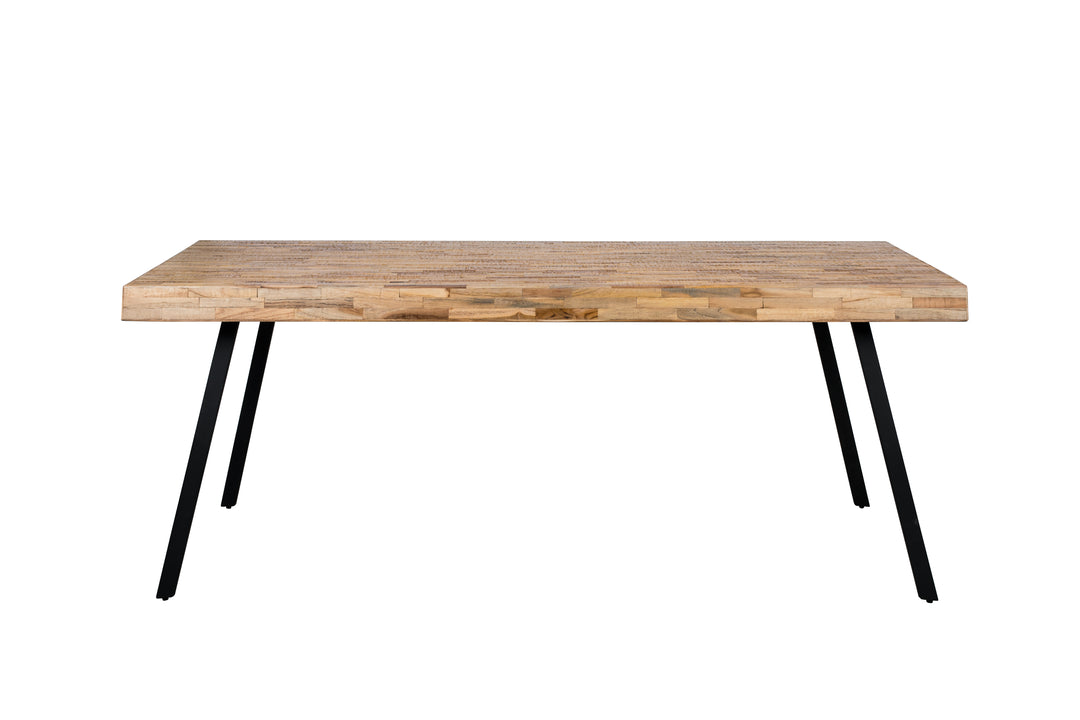 WHITE LABEL LIVING Suri spisebord rektangulær natur teaktræ og metal 200X90