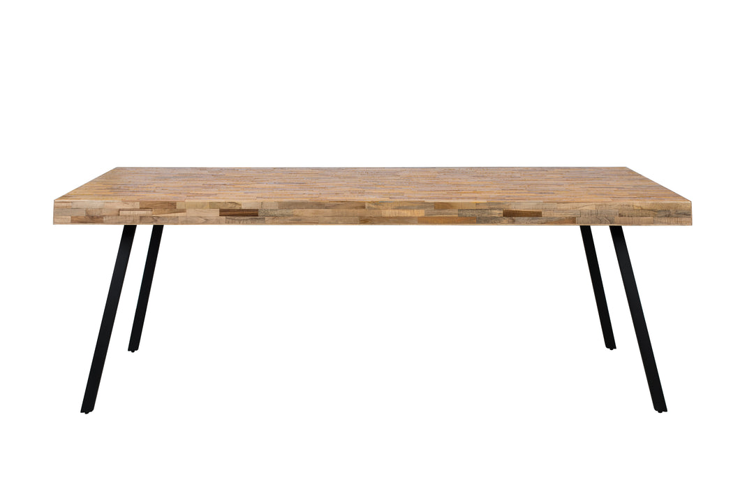WHITE LABEL LIVING Suri spisebord rektangulær natur teaktræ og metal 220X100