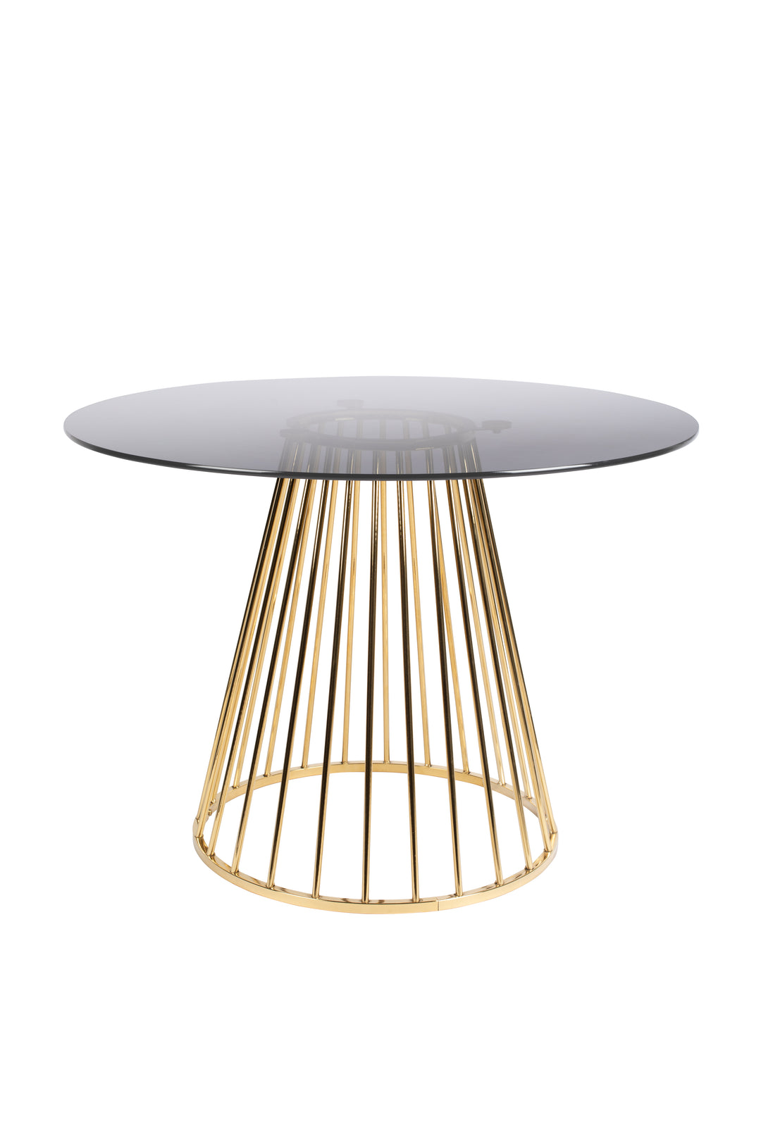 WHITE LABEL LIVING Floris spisebord rund glas og guld metal Ø104