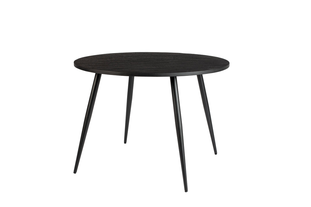 WHITE LABEL LIVING Mo spisebord rund sort teaktræ og metal Ø110
