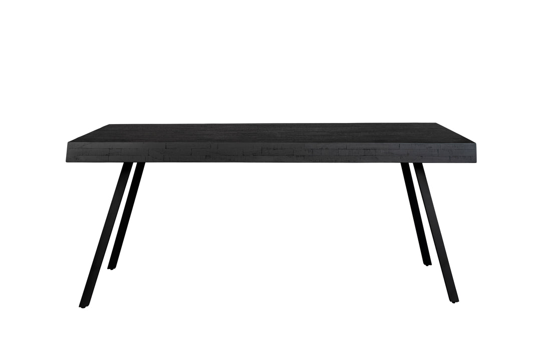 WHITE LABEL LIVING Suri spisebord rektangulær sort teaktræ og metal 220X100