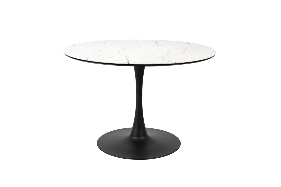 WHITE LABEL LIVING Maru spisebord rund hvid MDF og metal Ø110