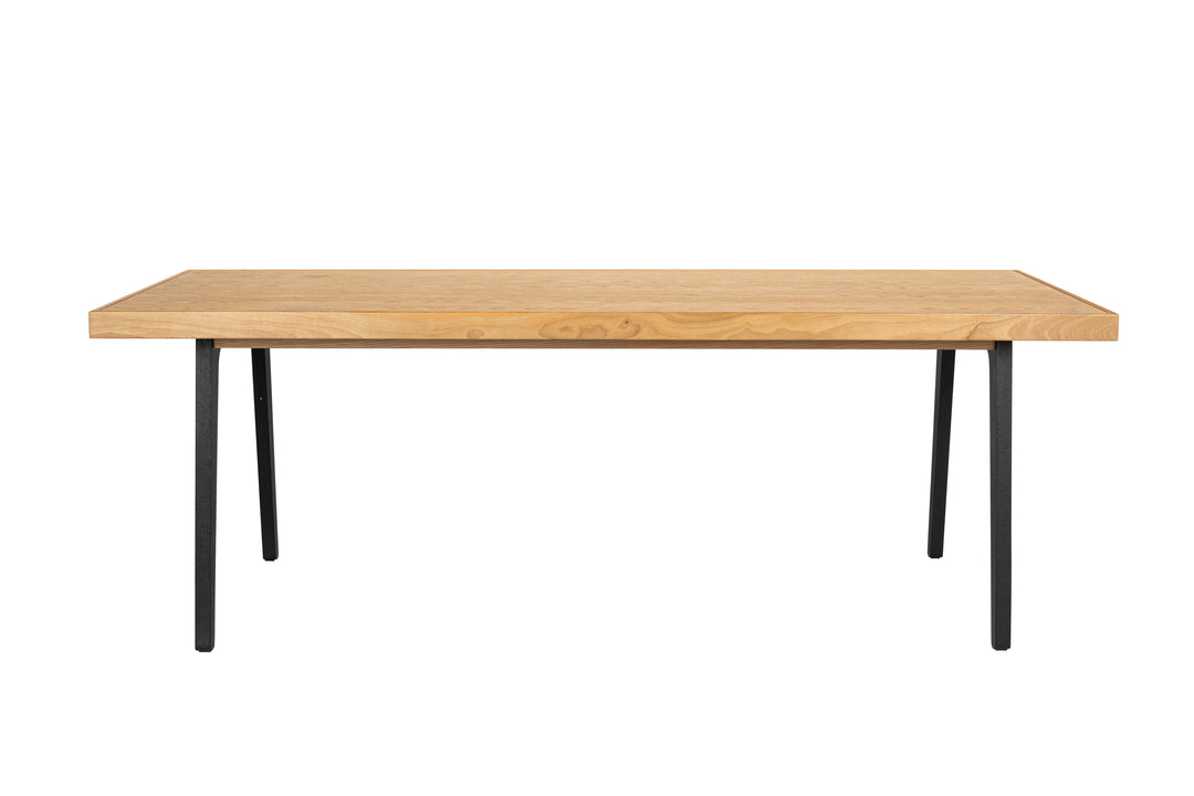 ZUIVER Harvest spisebord rektangulær natur egetræsfinér og sort jern 180x90