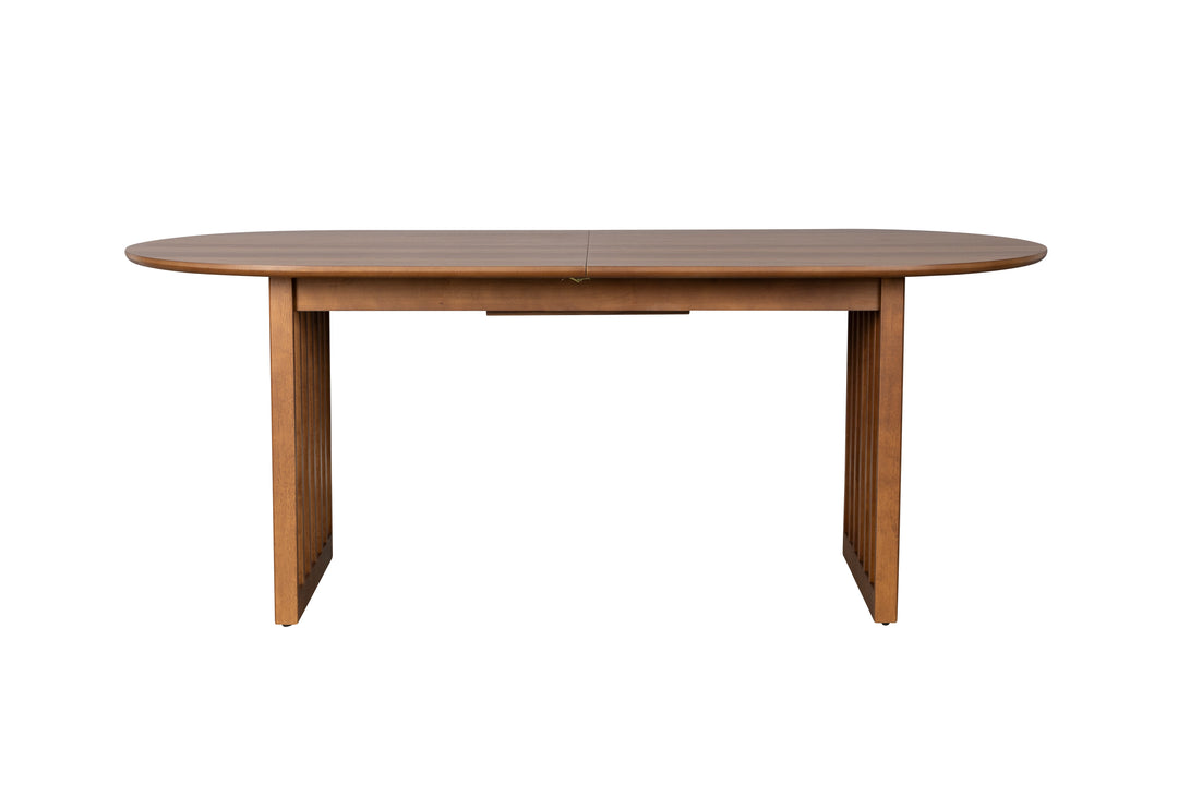 DUTCHBONE Barlet spisebord m. tillægsplade brun valnøddefinér og brun gummitræ 200/240x90