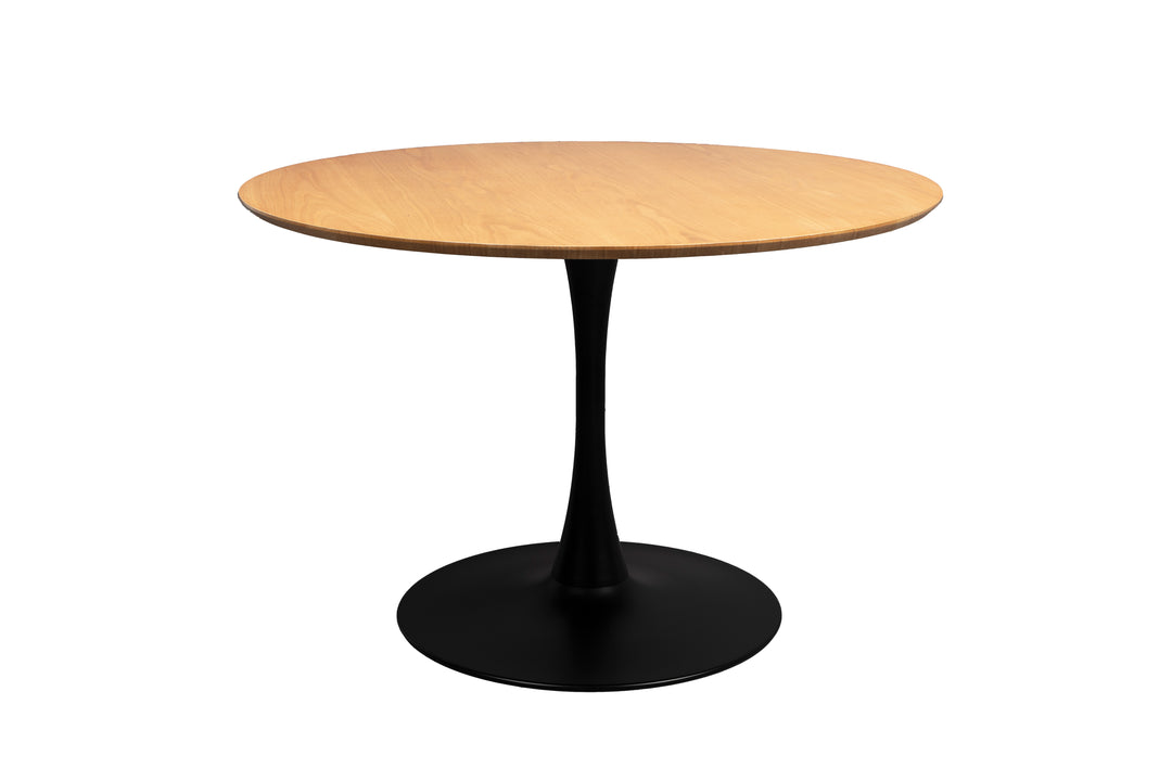 WHITE LABEL LIVING Raku spisebord rund natur egefinér og sort metal Ø110