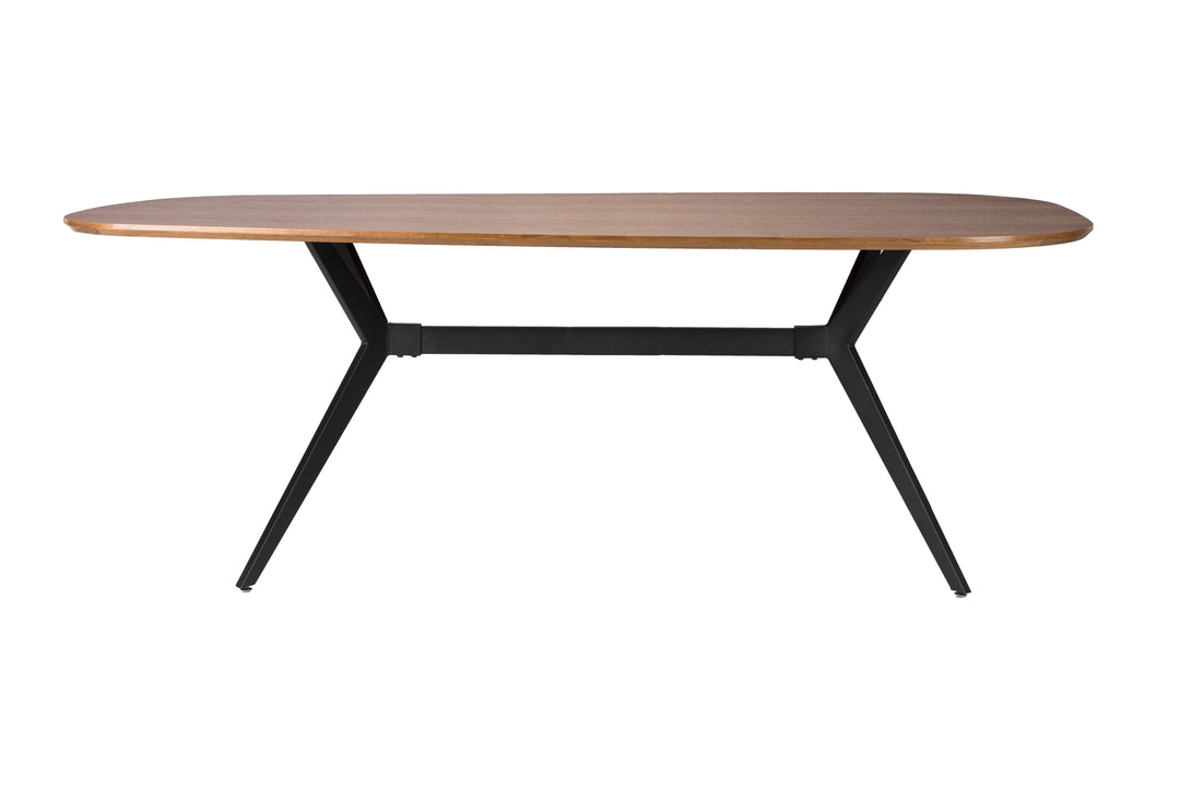 WHITE LABEL LIVING Chase spisebord organisk rektangulær brun MDF og sort jern 180x90