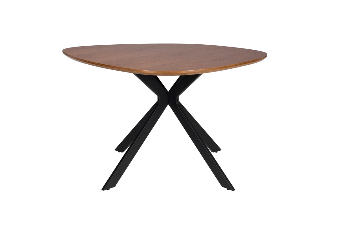 Produktbillede af WHITE LABEL LIVING Chase spisebord organisk rund brun MDF og sort metal Ø110 i premium kvalitet