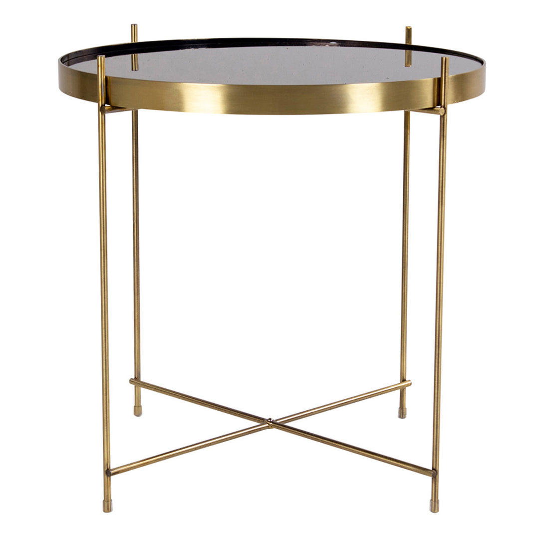 HOUSE NORDIC rund Venezia sofabord glas og messing stål Ø48
