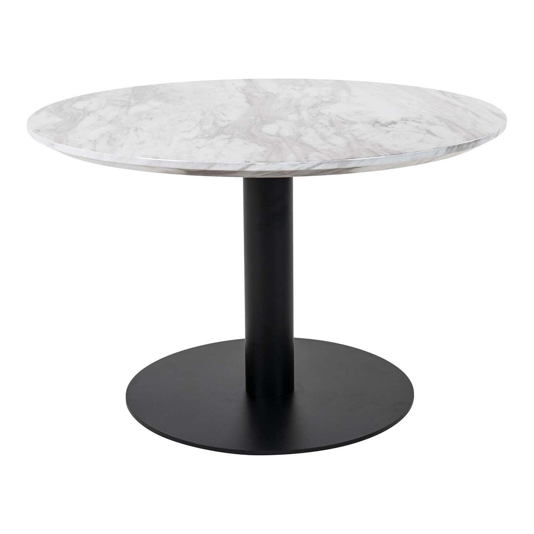Produktbillede af HOUSE NORDIC Bolzano sofabord MDF med marmor look og sort stål Ø70 i premium kvalitet
