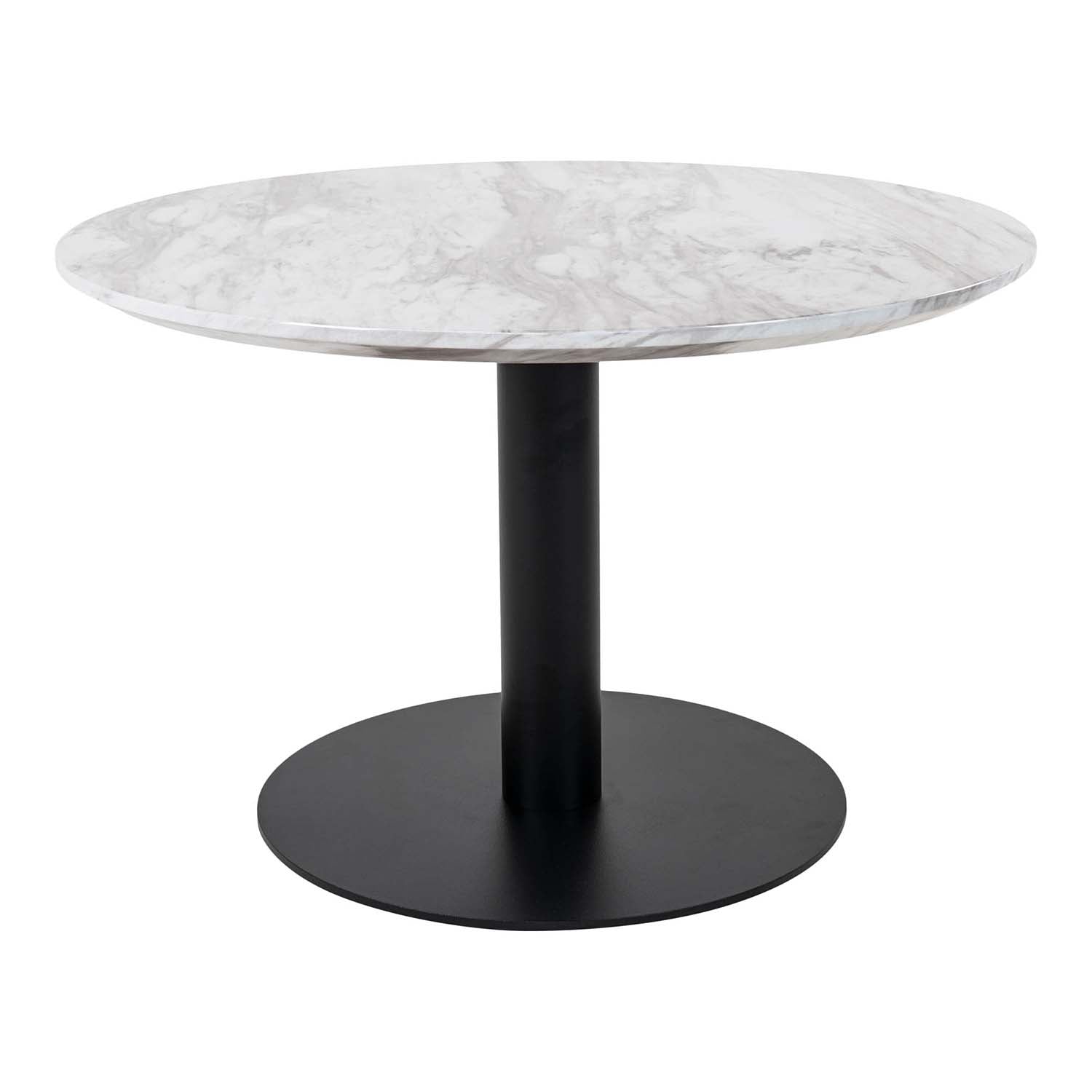 Produktbillede af HOUSE NORDIC Bolzano sofabord MDF med marmor look og sort stål Ø70 i premium kvalitet