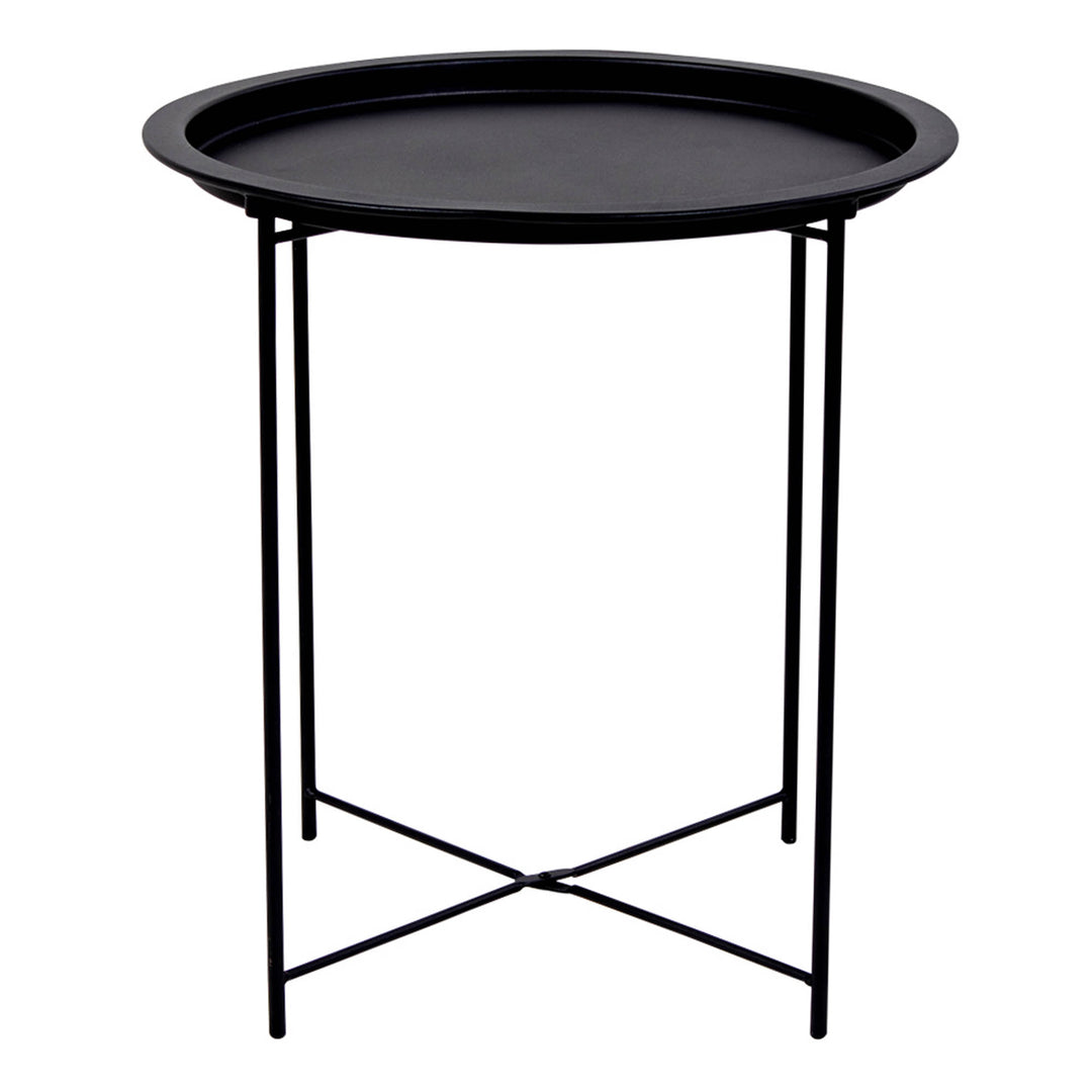 HOUSE NORDIC rund Bastia hjørnebord sort metal Ø46,8