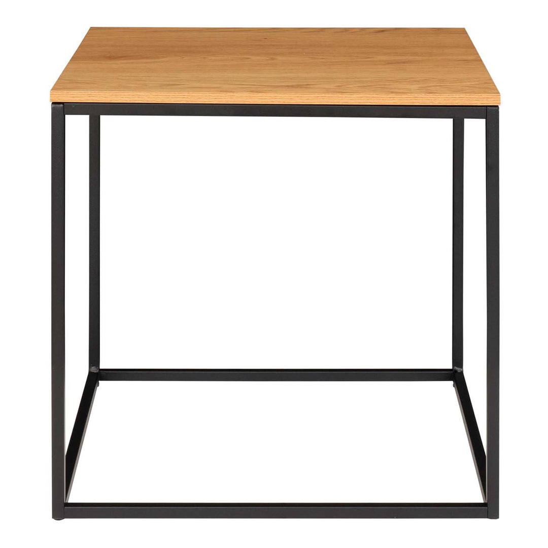 HOUSE NORDIC Vita hjørnebord natur melamin og sort stål 45x45