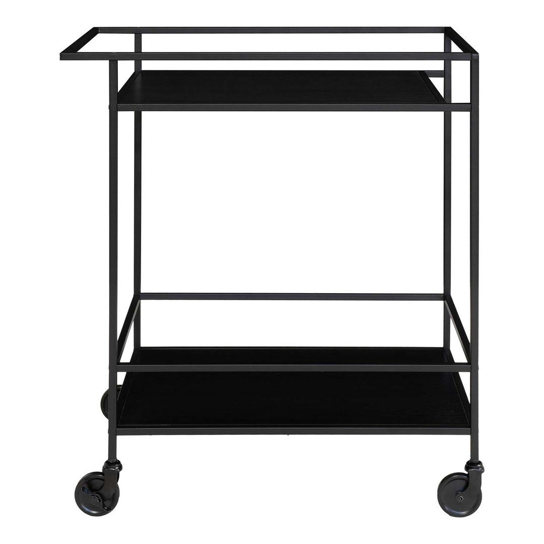 HOUSE NORDIC Vita barvogn m. hylde sort melamin og sort stål 68x40