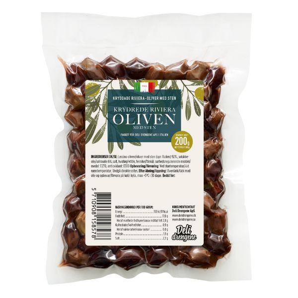 Produktbillede af Riviera Krydrede Oliven 200g på tilbud – premium kvalitet og detaljer