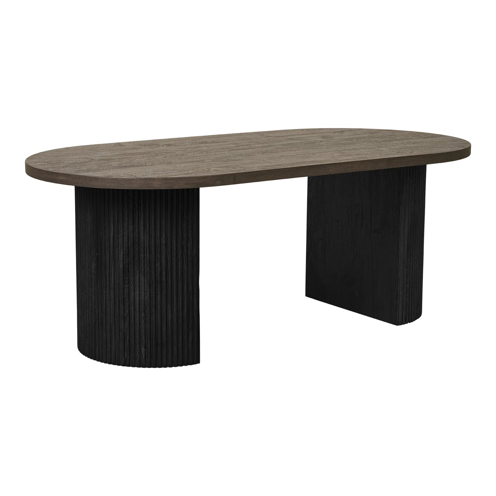 Produktbillede af HOUSE NORDIC Boavista sofabord oval mørkebrun decorpapir og sort træ 60x120 i premium kvalitet