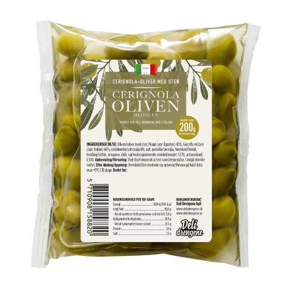 Produktbillede af Oliven Bella Di Cerignola 200g på tilbud – premium kvalitet og detaljer