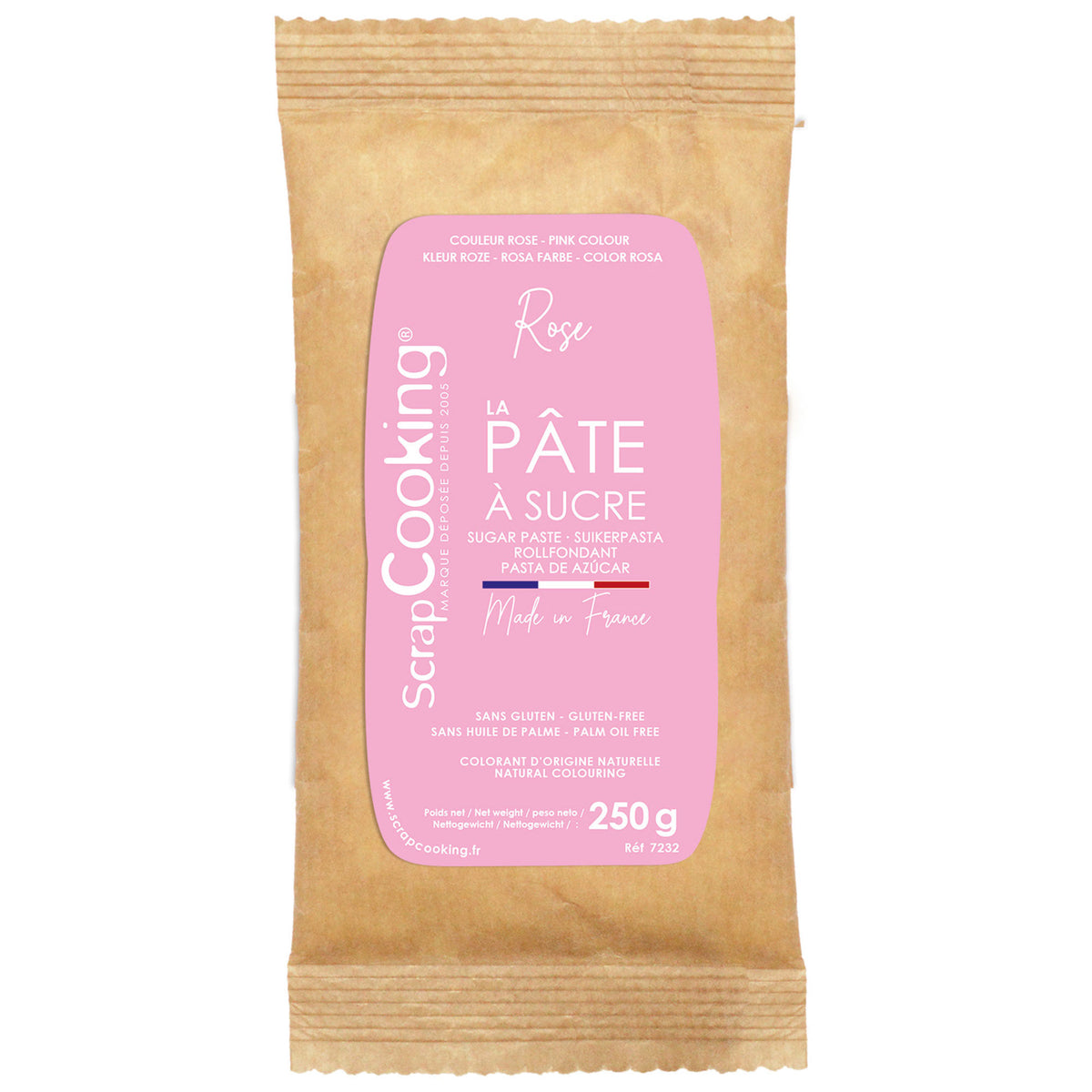 Rosa sukkerpasta 250 g fra ScrapCooking til kagedekoration