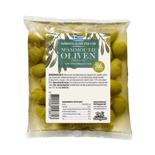 Produktbillede af Mammouth Oliven u. Sten 200g på tilbud – premium kvalitet og detaljer