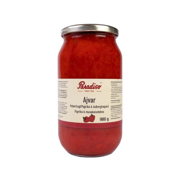 Produktbillede af Paradiso Ajvar Peberfrugtpasta 960 G på tilbud i premium kvalitet