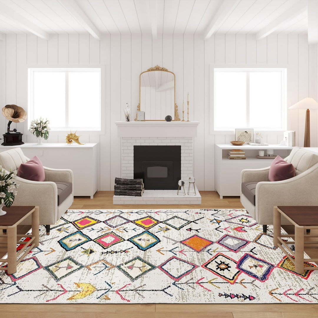 TEPPI W1024 gulvtæppe rektangulær multifarvet polyester 60x100