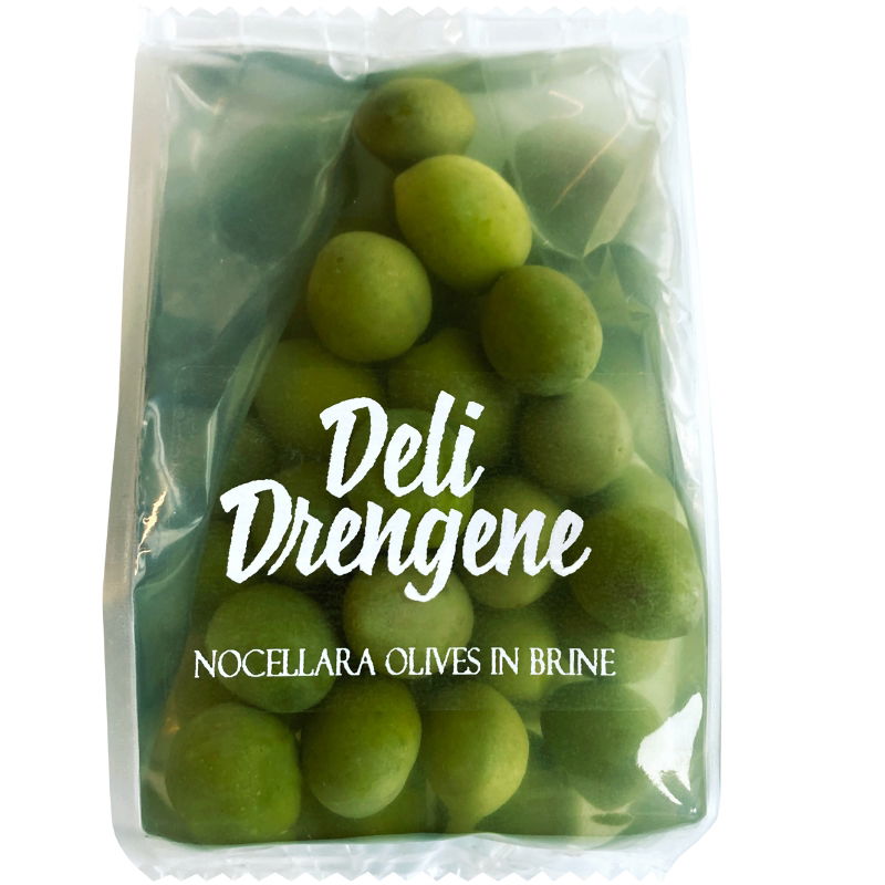 Produktbillede af Grønne Cerignola Oliven Hele 200g på tilbud i premium kvalitet