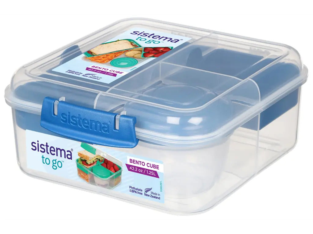 Produktbillede af Sistema Bento Cube To Go 1,25l Blå i premium kvalitet