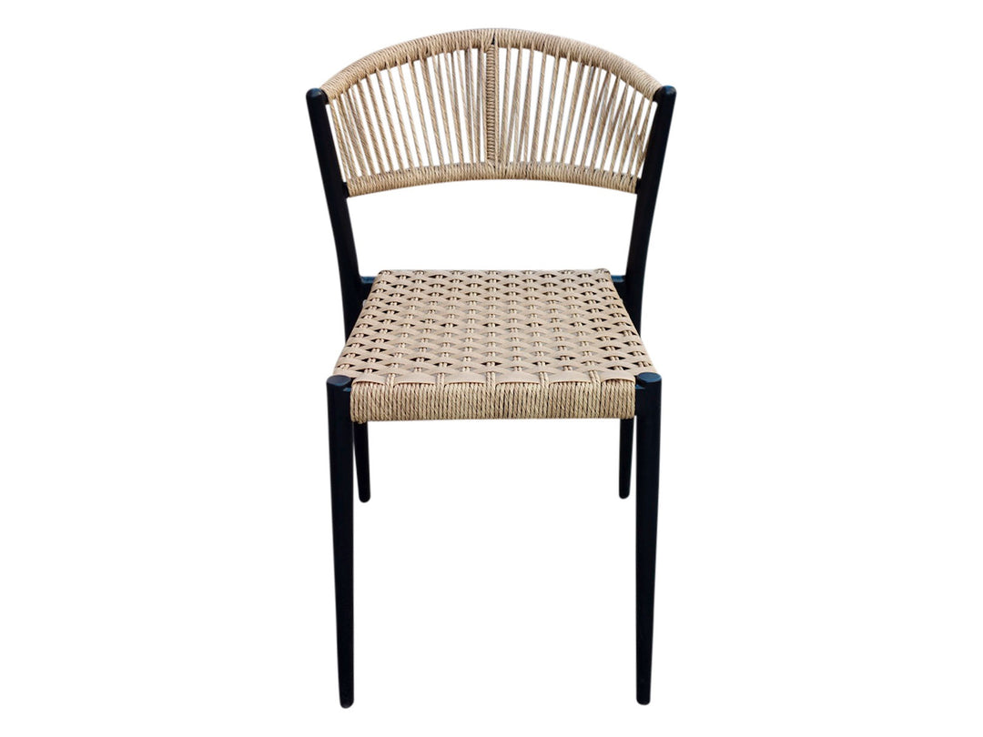 Produktbillede af HOUSE OF SANDER Astrid spisebordsstol natur polyrattan og sort aluminium i premium kvalitet