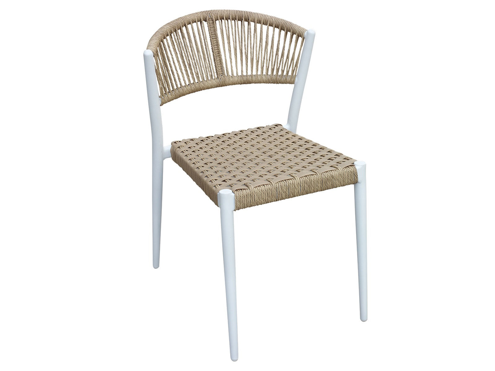 Produktbillede af HOUSE OF SANDER Astrid spisebordsstol natur polyrattan og hvid aluminium i premium kvalitet