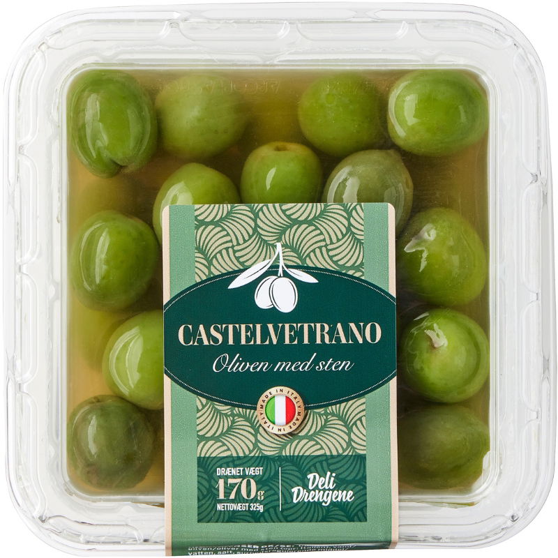 Produktbillede af Castelvetrano Oliven i Saltlage 170g på tilbud i brug