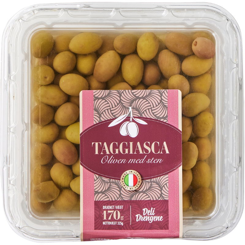 Produktbillede af Taggiasca Oliven i Saltlage 170g på tilbud i brug