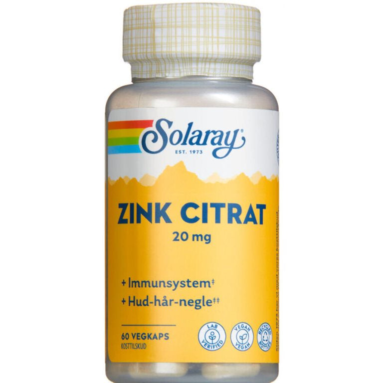 Produktbillede af Solaray Zink Citrat 20 mg på tilbud