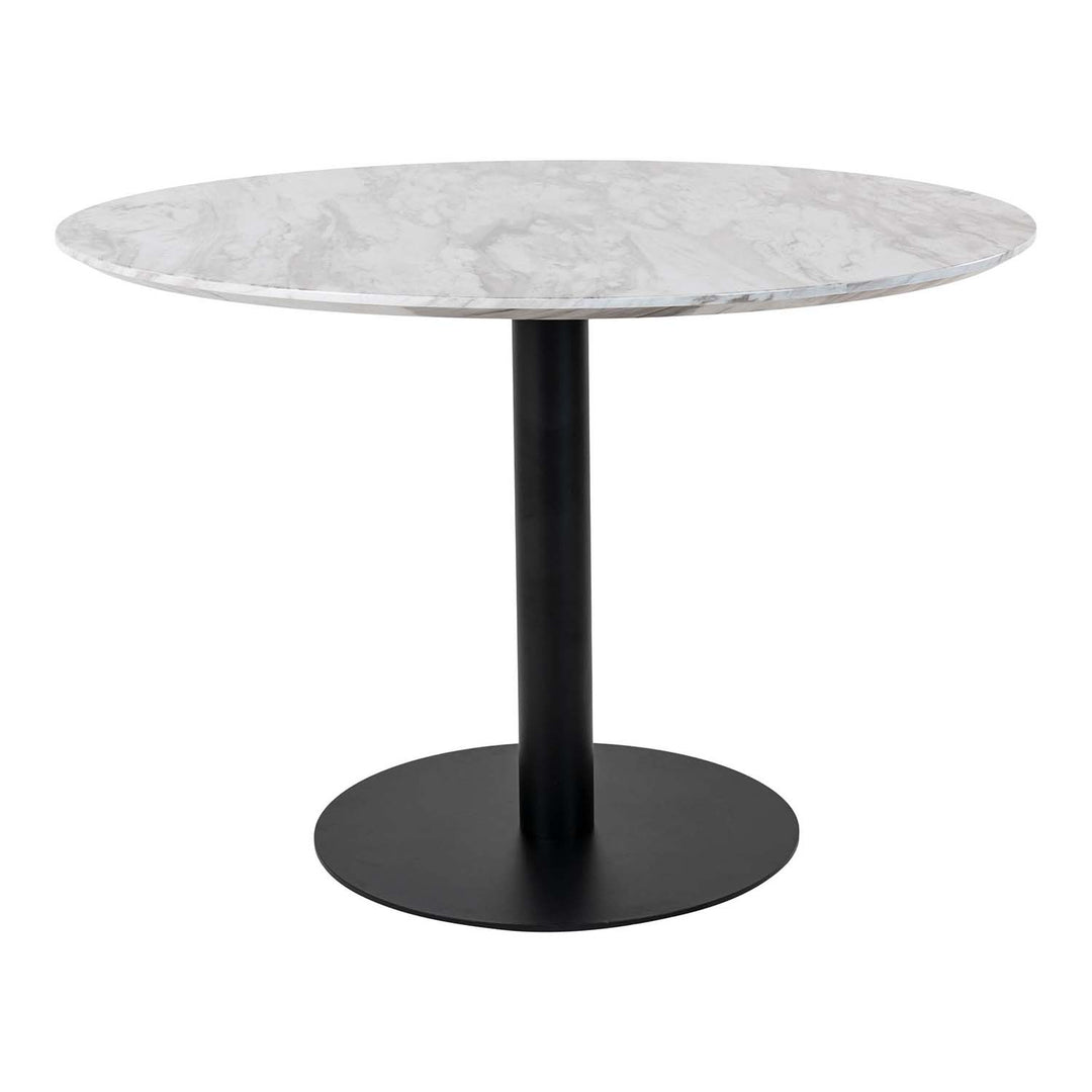 Produktbillede af HOUSE NORDIC Bolzano spisebord MDF med marmor look og sort stål Ø110 i premium kvalitet