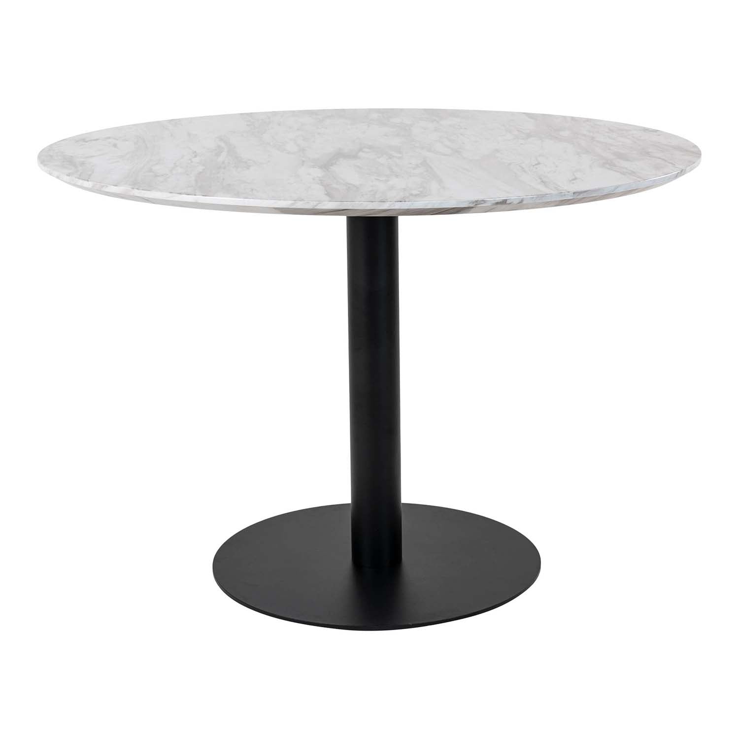 Produktbillede af HOUSE NORDIC Bolzano spisebord MDF med marmor look og sort stål Ø110 i premium kvalitet