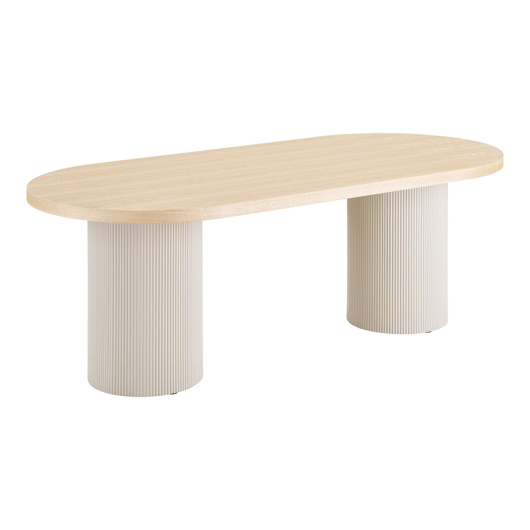 HOUSE NORDIC Solva spisebord oval natur askefiner og sand MDF 100x220