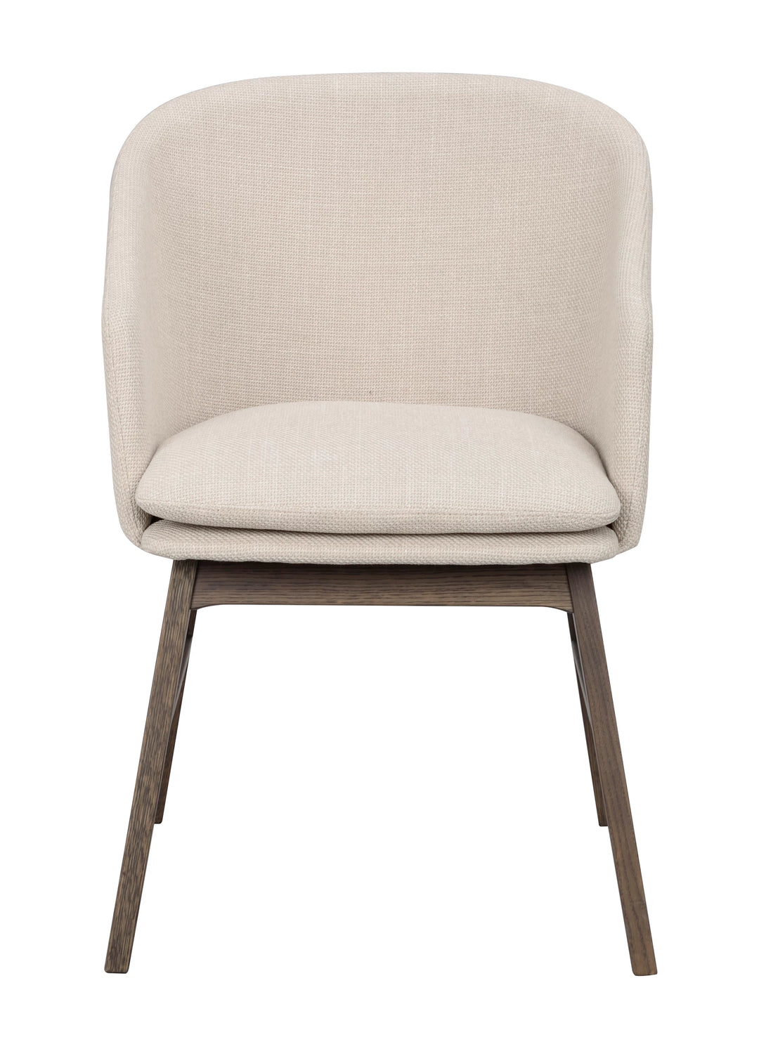 ROWICO Windham lænestol m. armlæn beige polyester og brun egetræ