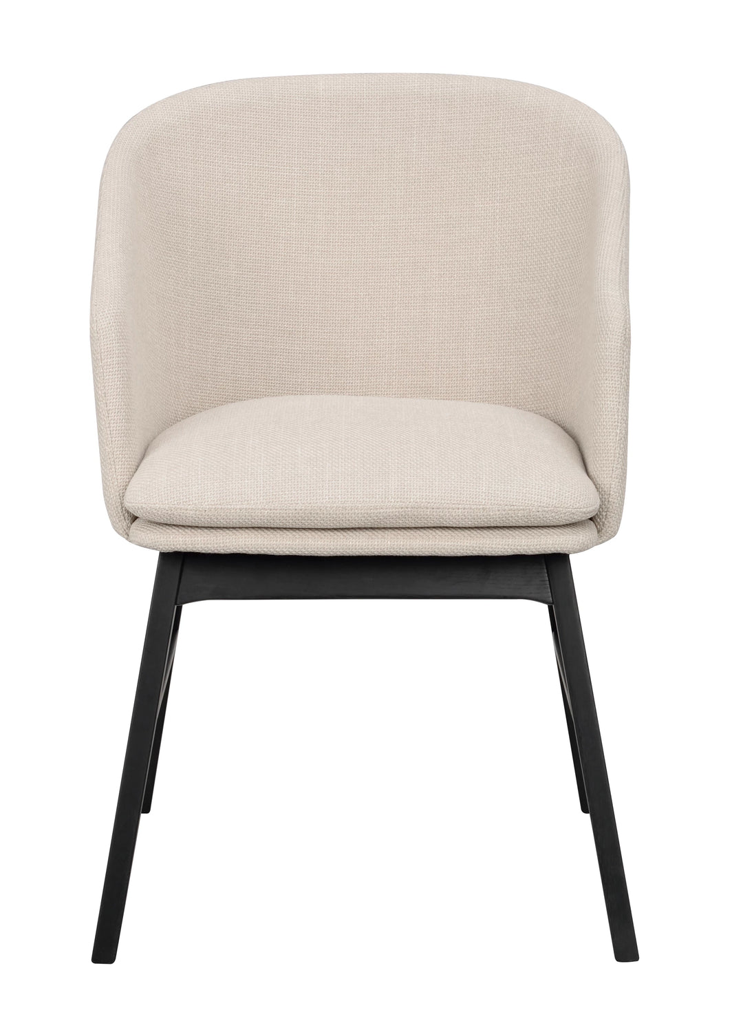 ROWICO Windham lænestol m. armlæn beige polyester og sort egetræ