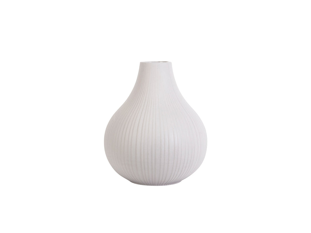 HOUSE OF SANDER Kera vase rund lysegrå ler Ø16,5