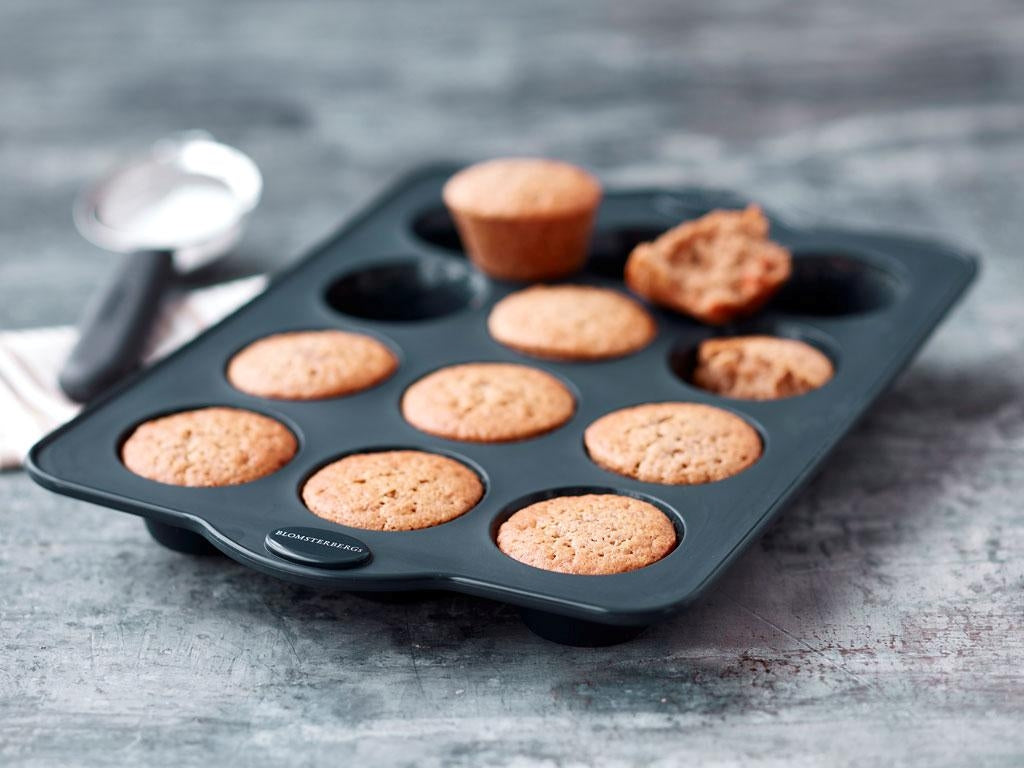 Produktbillede af Blomsterberg s Muffinform 12 huller. grå i premium kvalitet