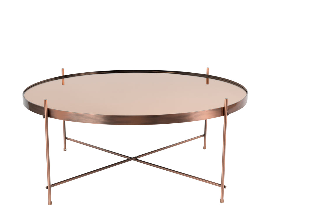 Produktbillede af ZUIVER Cupid sidebord XXL rund kobber glas og kobber metal Ø82.5 i premium kvalitet