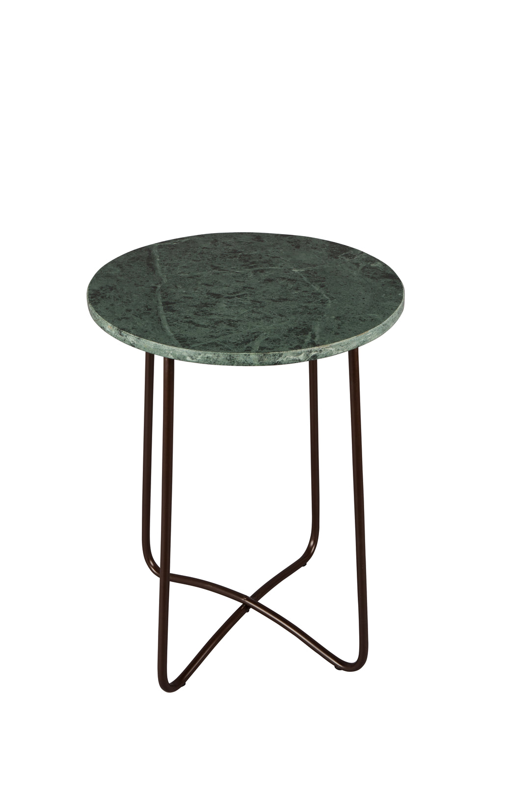 Produktbillede af DUTCHBONE Emerald sidebord rund grøn marmor og sort jern Ø41 i premium kvalitet