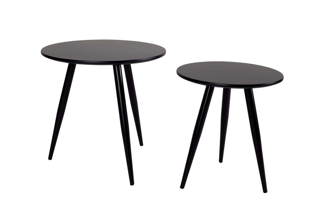 WHITE LABEL LIVING Daven sidebord sort metal sæt med 2