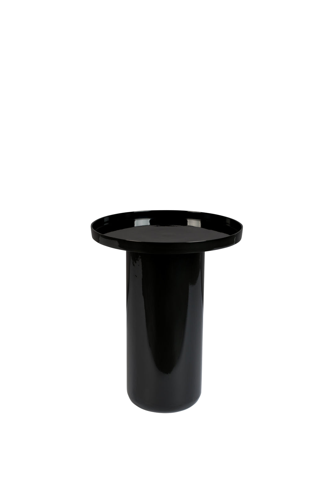 Produktbillede af ZUIVER Shiny Bomb sidebord rund sort aluminium Ø40 i premium kvalitet
