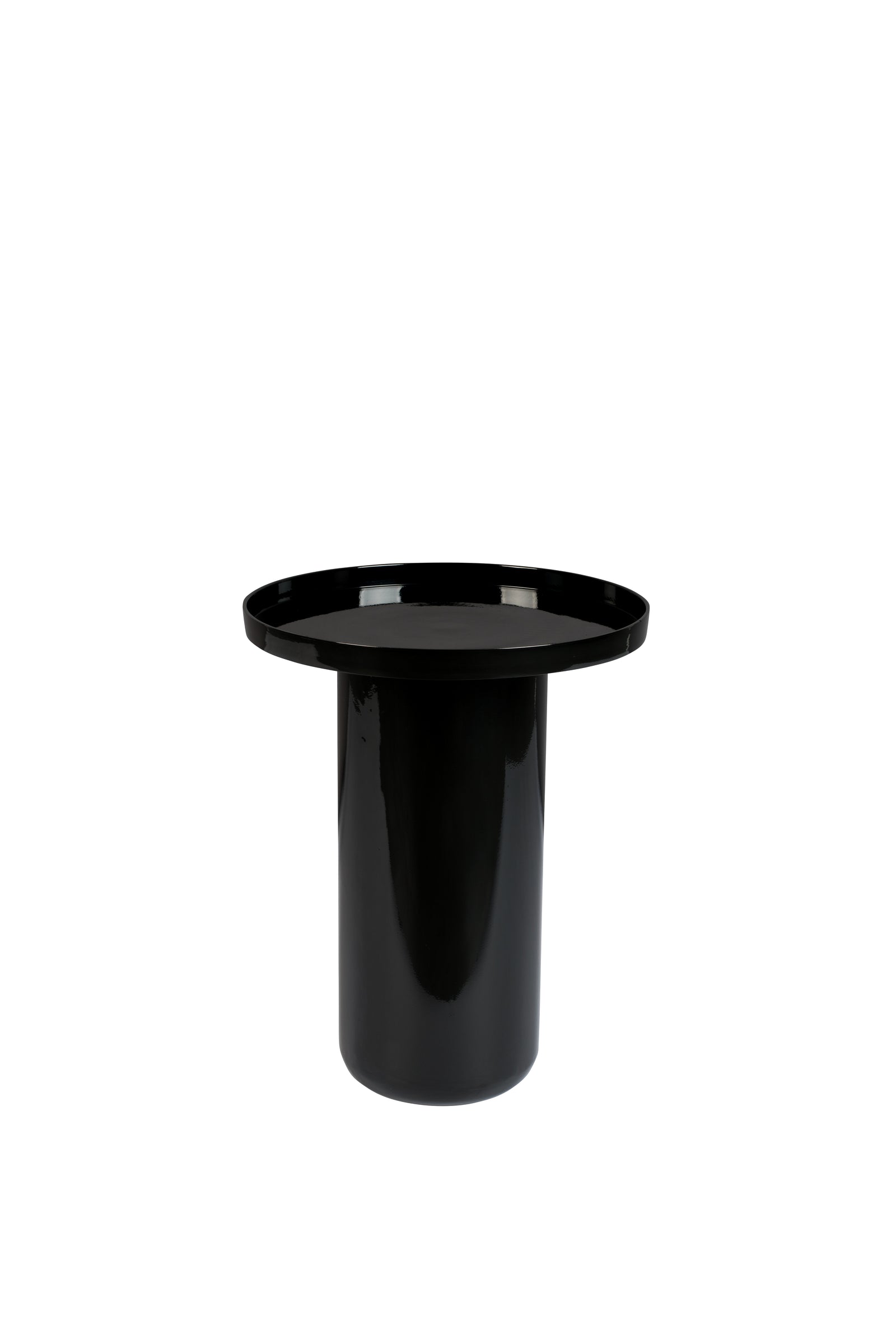 Produktbillede af ZUIVER Shiny Bomb sidebord rund sort aluminium Ø40 i premium kvalitet