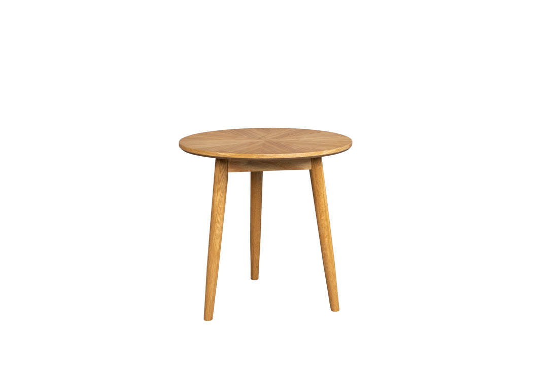 WHITE LABEL LIVING Fabio sidebord rund natur egefinér og egetræ Ø50