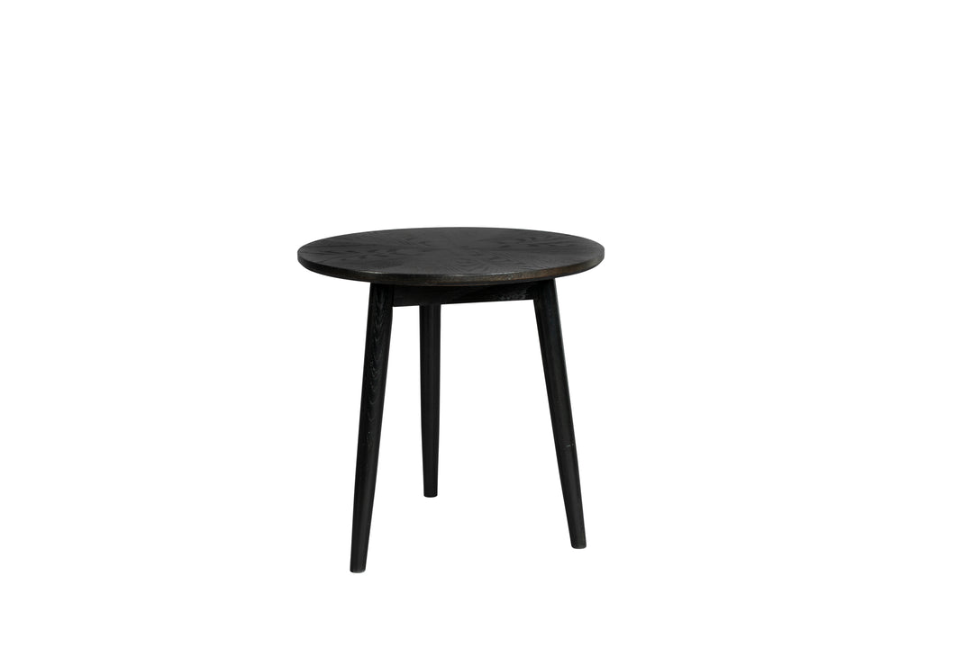 WHITE LABEL LIVING Fabio sidebord rund sort egefinér og egetræ Ø50