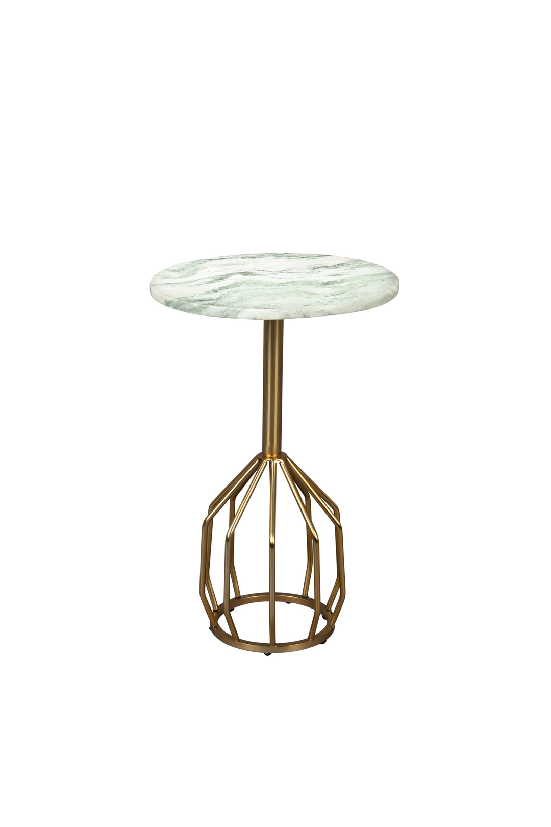 DUTCHBONE Salerno sidebord S rund grøn marmor og guld stål Ø30