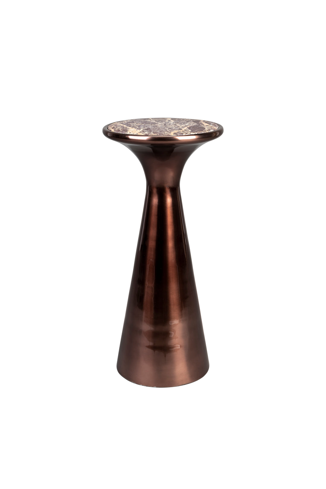 DUTCHBONE Monter sidebord S rund brun marmor og brun aluminium Ø25